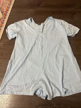 Light Blue Short Sleeve Romper